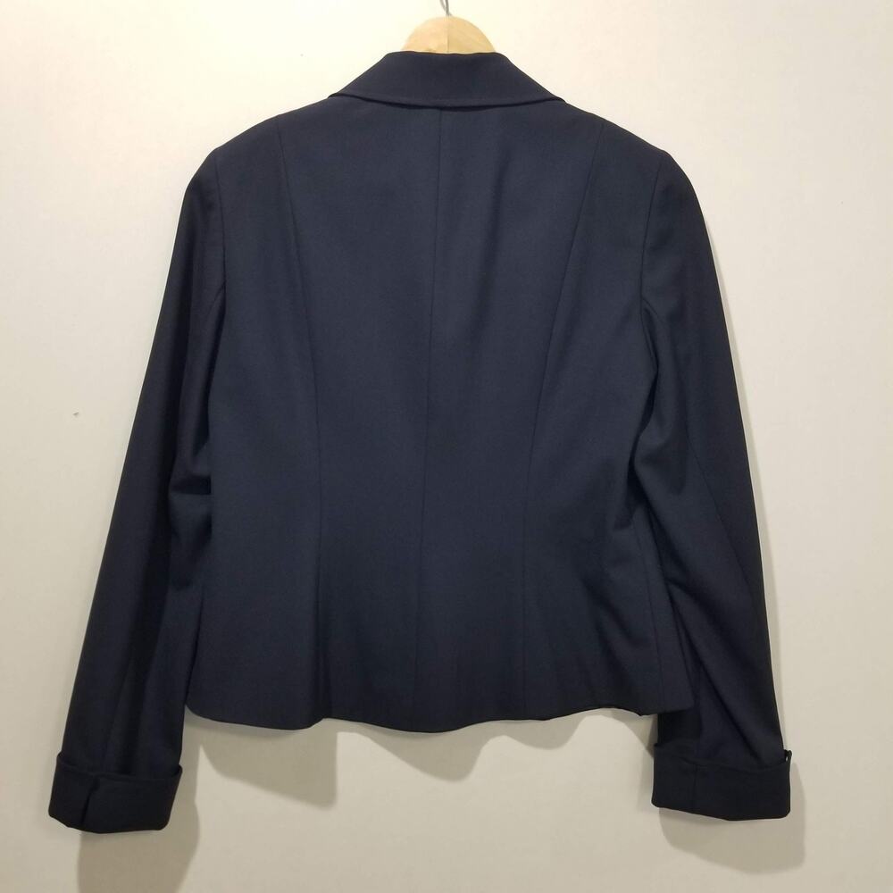 Lafayette 148 New York Blazer Womens 6 Blue Wool Stretch Lined Jacket Office - Picture 2 of 8
